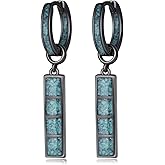 Turquoise Earrings 925 Sterling Silver Turquoise Hoop Earrings Gothic Jewelry Gifts for Women Men