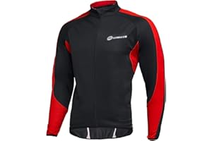 sponeed Men's Windproof Jackets Cycling Fleece Coat Shirts Winter Thermal Snowing Running Tops Bike Overcoats