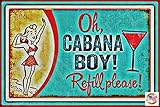Tiki Bar Sign Cabana Boy MADE IN USA! 8