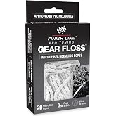 Finish Line Gear Floss Microfiber Cleaning Rope Bike Detailing Tool | Dirt-Capturing Microfiber Ropes - Reaches Tight, Hard-To-Clean Spaces - For Bikes &amp; More