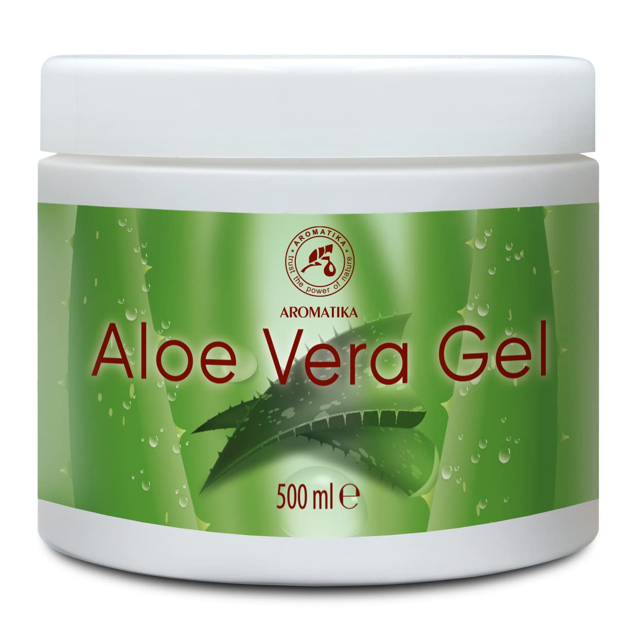 Aloe Vera Gel 500ml - Hydrating Aloe Vera Gel for All Skin Types - Aloe Barbadensis - Aloe Gel for Skincare & Haircare - Aloe Vera for Dry Skin - After Shave Aloe Gel