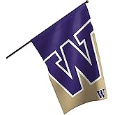 FOCO NCAA Washington Huskies Unisex Double Sided 40" x 28" Team Logo Vertical Flag, Vertical 40" x 28", One Size