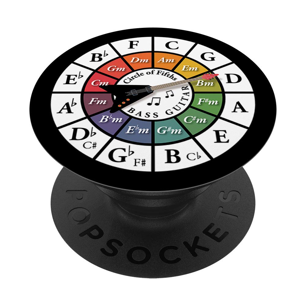 Circle of Fifths Diagram Wheel Musician Bass Guitarist Gift PopSockets PopGrip: Swappable Grip for Phones & Tablets