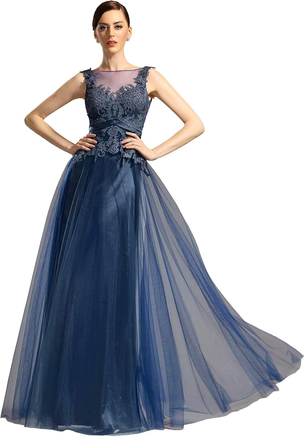 navy blue evening gown