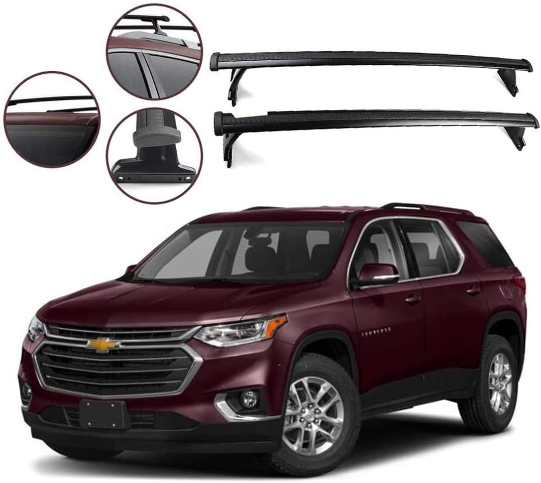 ROKIOTOEX Roof Rack Crossbars Roof Rail Cross Bars Fit 2018 2019 2020 Chevrolet Traverse SUV