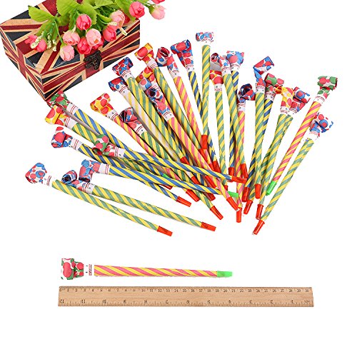 LONG7INES 10 Pcs Extra Long 8.1Inch Funny Paper Party Blowouts Blowers-Noisemakers Whistles for New Year Party Birthday in Random Colors, Multicolored Funny Party Supplies