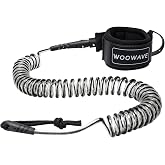 WOOWAVE SUP Leash 11 Foot Coiled Stand Up Paddle Board Surfboard Leash Stay on Board Ankle Strap