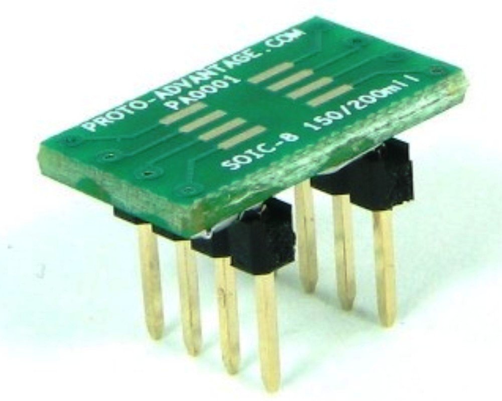 Photo 1 of (Qty 3) Proto-Advantage PA0001 SOIC-8 to DIP-8 SMT Adapter (1.27 mm Pitch, 150/200 mil Body)