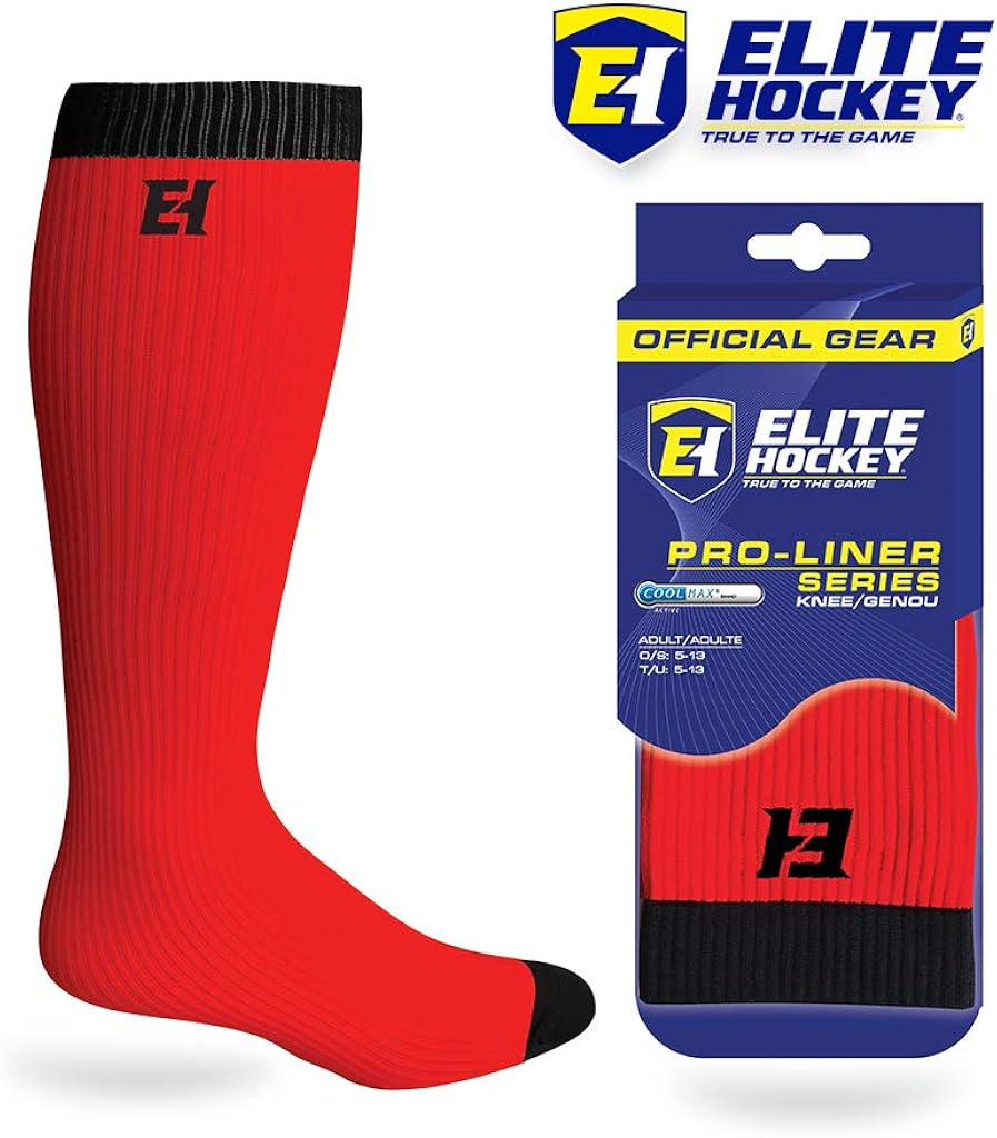 Elite Hockey, Pro-Liner Tube/Knee Sock Series, with Coolmax and Lycra, 1 Pair (Color/Size Choice) : Clothing