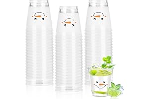 Taikula 60 Pcs 1.5oz Disposable Shot Glasses for Christmas - White Black Snowman Plastic Shot Glasses Bulk, Festive Party & Holiday Celebration Decorations (60, White Black Snowman)
