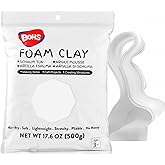 BOHS Foam Clay, White Air Dry Modeling Clay, 1.1 lb | Soft, lightweight; crack-free finish; EVA and polystyrene foam details; cosplay props, figurines, fake bakes and slime making