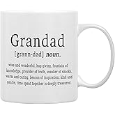 QASHWEY Grandpa Mug, Grandpa Coffee Mug, GrandpaGifts from Grandchildren, Grandad Grandfather Gift, GrandpaBirthday Coffee Cups Ceramic 11oz, Grandad Definition Tea Cup