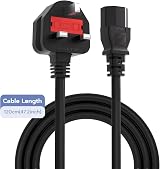 Mcbazel 1.2m UK Power Cable 3-Pin Shroud IEC C13 to BS1363 Kettle Lead view 6