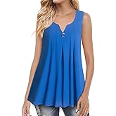 AxByCzD Womens Sleeveless Chiffon Blouses V Neck Dressy Casual Flowy Tank Tops