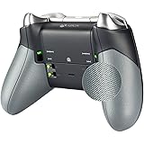 eXtremeRate Gray Rubberized Right Left Side Rails, Replacement Rear Handle Grips, Back Panels Faceplates Kits for Xbox One Elite Controller (Model 1698)