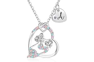 FONKUP 18K Gold Plated Mermaid Girls Necklace - AAA+ Cubic Zirconia Mermaid Toys Jewelry for Girls Kids Mermaid Pendant With Name Gifts for Valentine's Day/Birthdays/Easter
