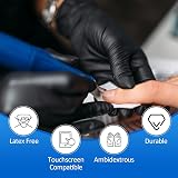 Fusion Vibes Black Nitrile Disposable Gloves M 100 Count Latex Free Powder Free view 2