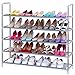 SONGMICS 5 Tiers Utility Steel Shoe Rack Shoe Storage Organizer Cabinet Tower Stackable Shelves Holds 25 Pairs Of Shoes - 39.4 x 11.1 x 36.3 Inches Gray ULSR05G