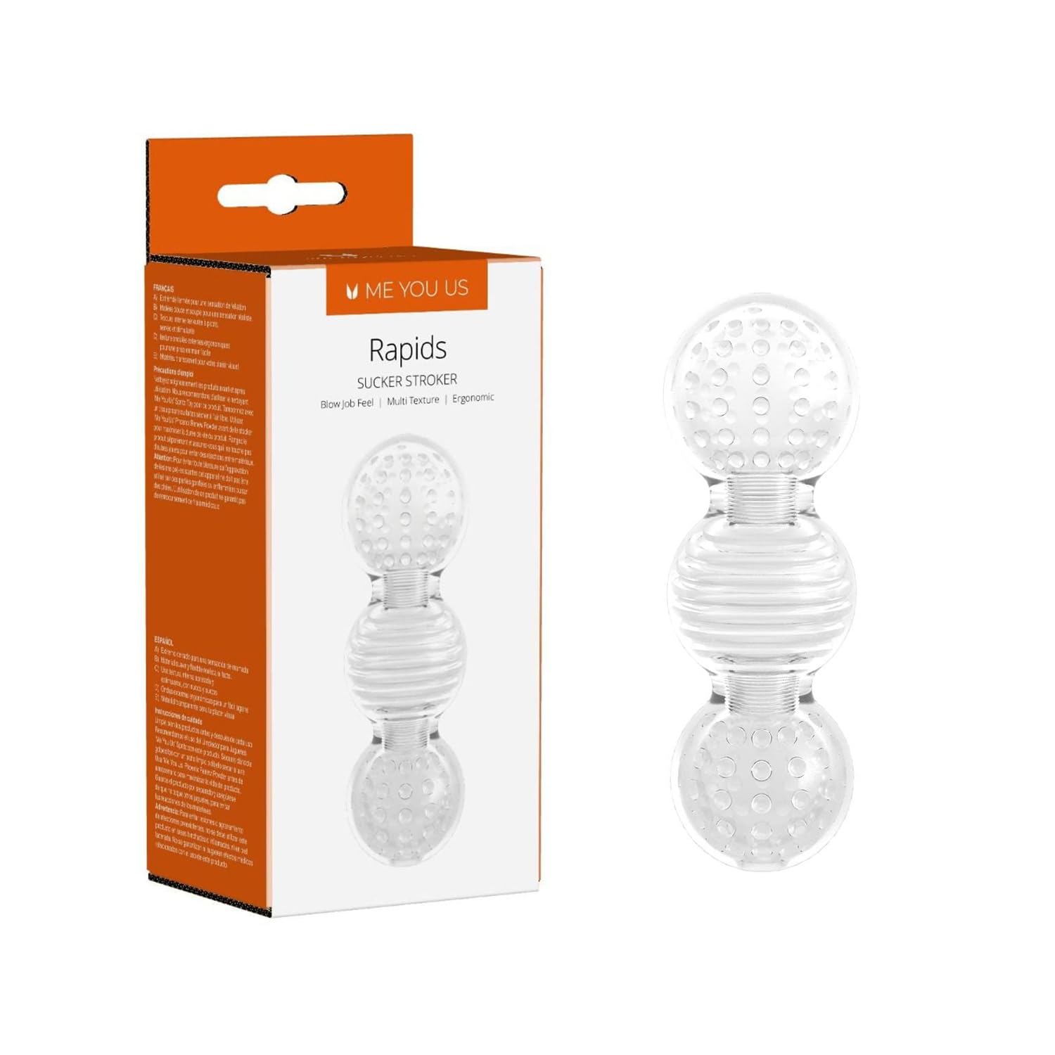 Me You Us - Rapids Sucker Stroker, Transparent, Male Masturbator Device, Intense Pleasure