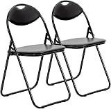 Harbour Housewares Black Padded Folding Chairs Pack of 2 view 1