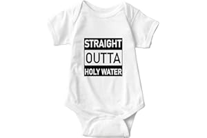 LISTERY Straight Outta Holy Water Bodysuit Baby Baptismal Baby Bodysuit Baptism For Boy Girl Clothes Christening Infant