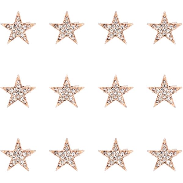 PartyKindom 2-Pack Shiny Rhinestone Star Brooch – Five-Pointed