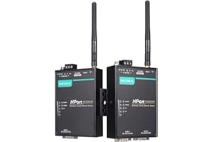 MOXA NPORT W2150A-W4-US 1-Port RS-232/422/485 Wireless Device Server with 802.11a/b/g/n WLAN US Band, US Plug, 12 to 48 VDC, 