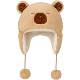 Deletoys Animal Plush Hat with Moving Jumping Ears Pop Up Beating Hat Plush Cosplay Dress Up Funny Gift for Kids Adult