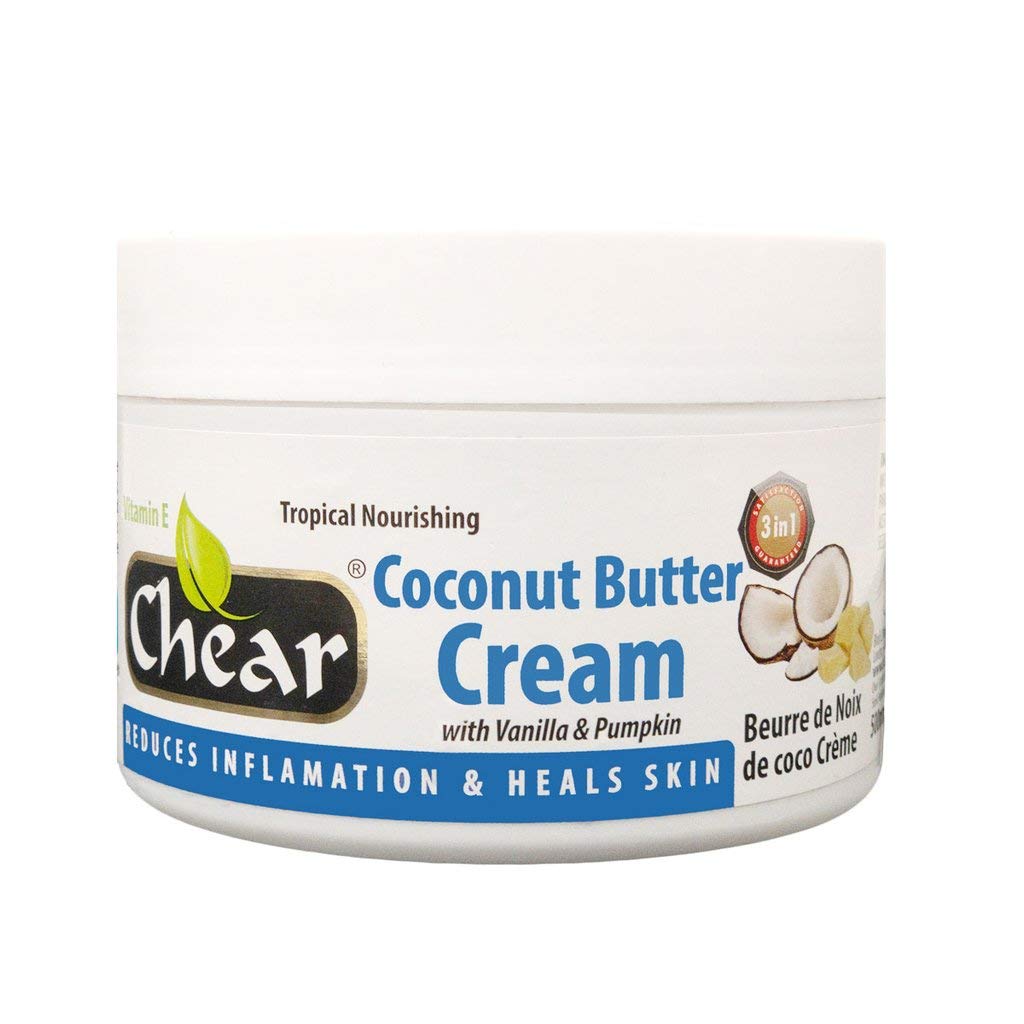 Chear Coconut Butter Cream 500ml with Vanilla & Pumpkin - Solid Formula - Reduces Inflammation & Heals Skin