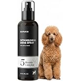aumuca Dog Detangling &amp; Shine Spray &ndash; Leave-in Conditioner &amp; Dematting Spray for Doodles, Cats &amp; Horses Without Buildup | 5-Protein Complex for Deep Repair &amp; Enhanced Shine | 8 Fl Oz (Meadowfoam)