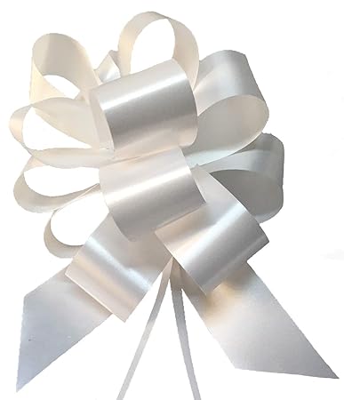 Bolis – Deko-Schleifen, ideal für Hochzeit, Taufe, Kommunion, Farbe: Weiß, Schleifenband-Breite: 3 cm, Lieferumfang: 50 Stück