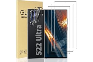 GBBO [3+2 Pack] Galaxy S22 Ultra Screen Protector+Camera Lens Film,9H Tempered Glass,Ultrasonic Fingerprint Compatible, HD Clear,3D Curved Glass Screen Protector For Samsung Galaxy S22 Ultra 6.8 Inch