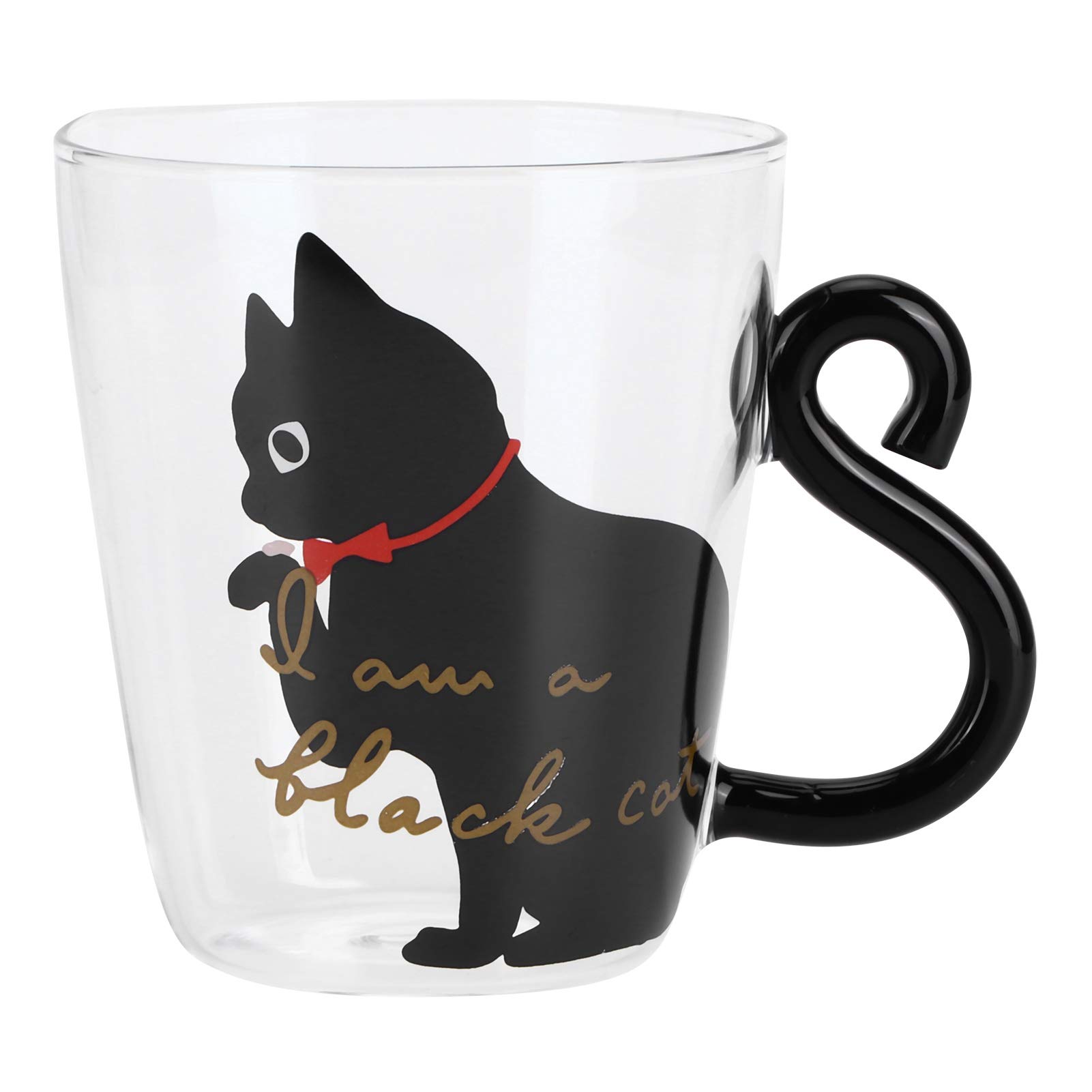 Coffee Tea Mugs, Animal Shaped Cute Handmade Mugs Funny Cat Mug Novelty Gift for Kids Cat Lovers(Black cat)