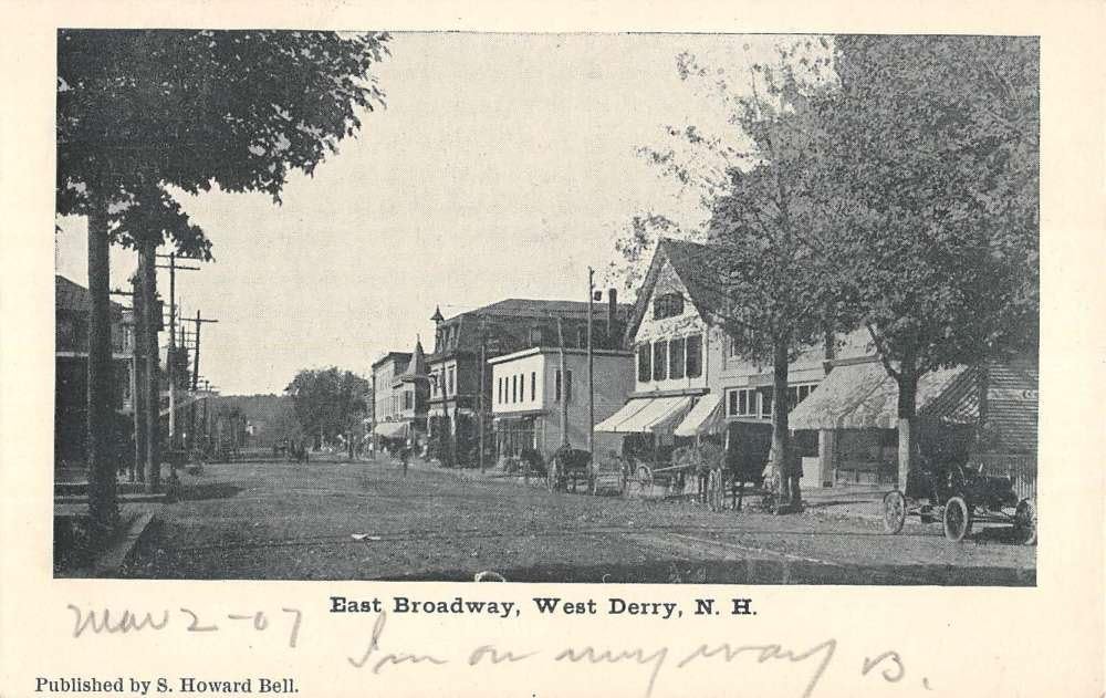 West Derry New Hampshire East Broadway Street Scene Antique