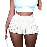 FireElf Mini Skirt for Women Pleated Skirts Y2K Sexy Skirt High Waist Schoolgirl Skirt Elastic Waistband Cosplay Club Outfits