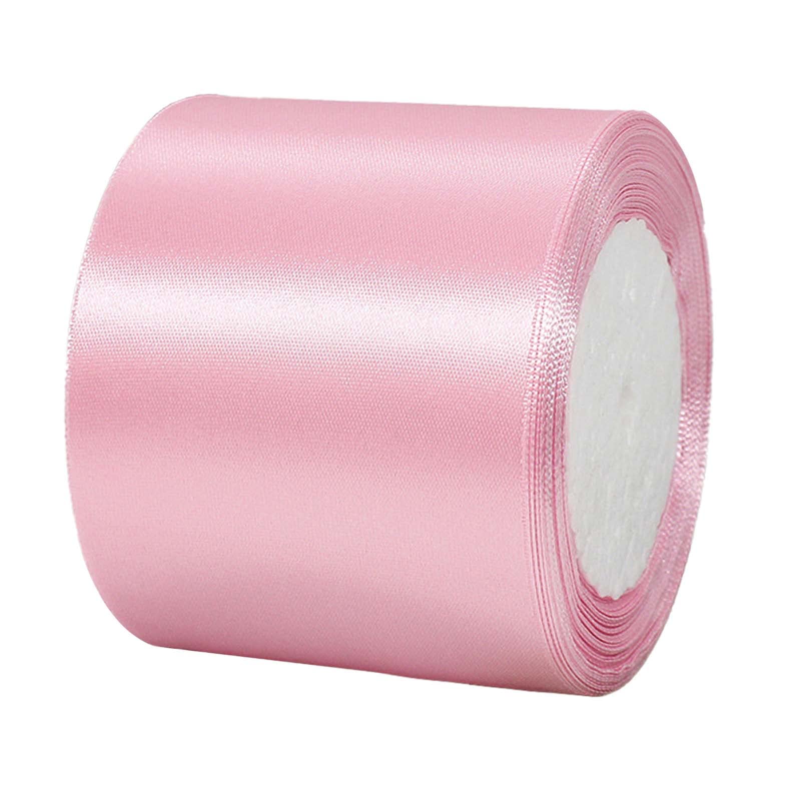 3 Inch 22m Wide Pink Ribbon for Crafting,75mm Ribbon Pink Fabric Large Solid Satin Ribbon Easter,Polyester Double SidedRibbon for Easter Gift Wapping,Hair Bows,Sewing,Crafts,Floral,Wedding Car