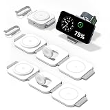 2Pack 3 in 1 Charging Station for Apple Multiple Devices Foldable Magnetic Fast Wireless Charger Dock, Travel Charging Pad for iPhone 17 16 15 14 13 12 Series Apple Watch Series & AirPods 4/3/2/Pro
