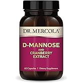 Dr. Mercola D-Mannose and Cranberry Extract, 30 Servings (60 Capsules), Dietary Supplement, Supports Urinary Tract Health, Non-GMO