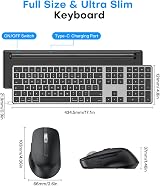 OMOTON Wireless Keyboard and Mouse for Mac OS Gray, Multi-Device view 5