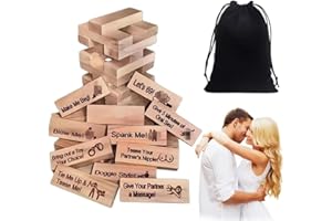 Lust Tower - Game for Adults, 48 Pieces Naughty Block Tower Game, Valentine Tumbling Stacking Blocks, Stacking Wooden for Cou