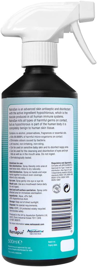 NatraSan Advanced Hypochlorous Spray, Unmatched Cleansing to Soothe, Hydrate and Protect Your Skin. (500ml) - Image 3