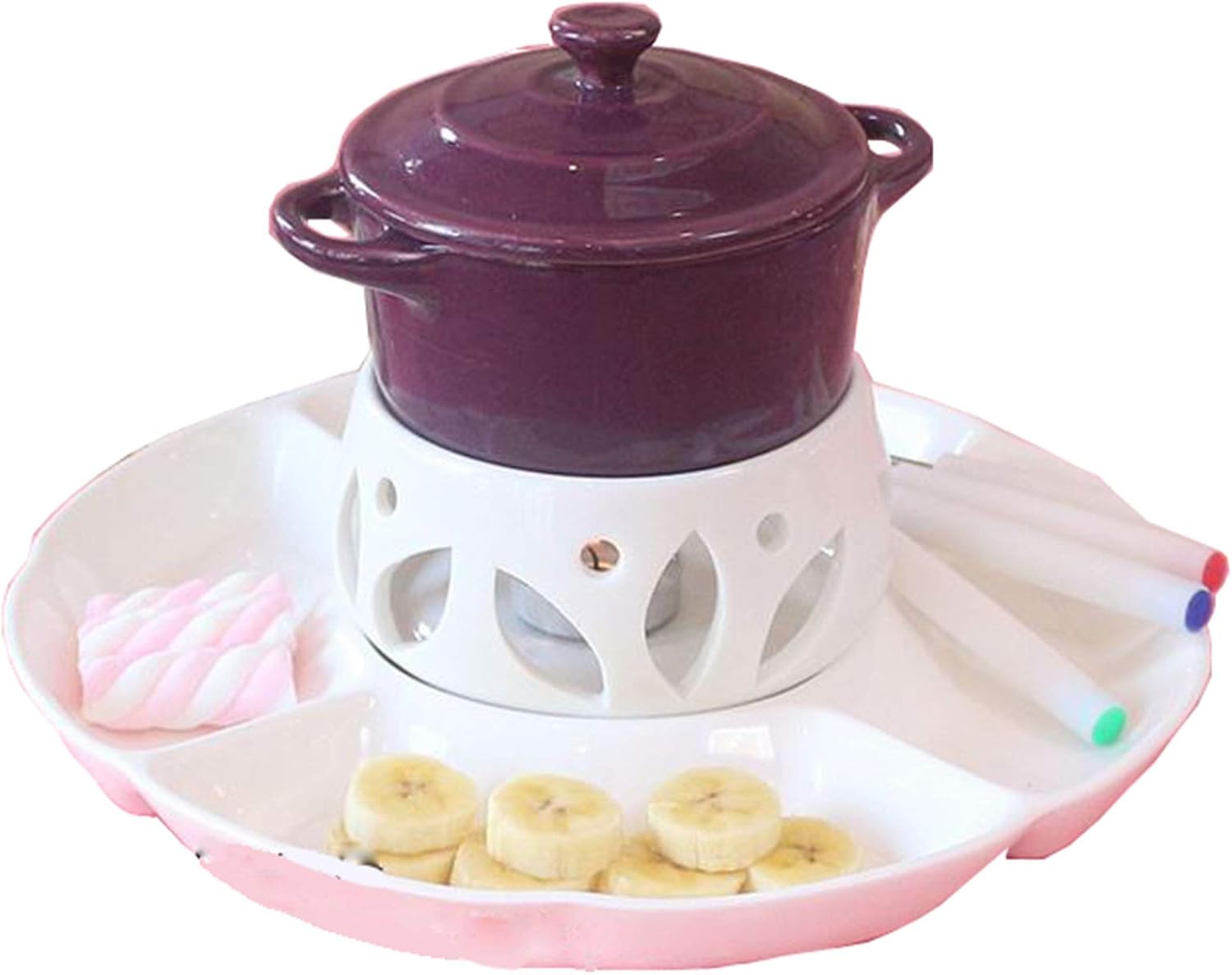 WLIXZ Juego De Fondue De Carne/Queso/Chocolate De Hierro Fundido con