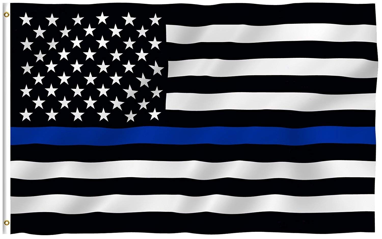ANLEY Fly Breeze 3x5 Foot Thin Blue Line USA Flag - Vivid Color and UV Fade Resistant - Canvas Header and Double Stitched - Honoring Law Enforcement Officers Flags Polyester with Brass Grommets