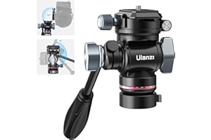 ULANZI U190 Pro Fluid Video Head with Leveling Base - Arca Swiss Quick Release Plate Detachable Handle 360° Rotation Pan Tilt Fluid Head Load up to 8.8lb/4kg for Compact Cameras DSLR