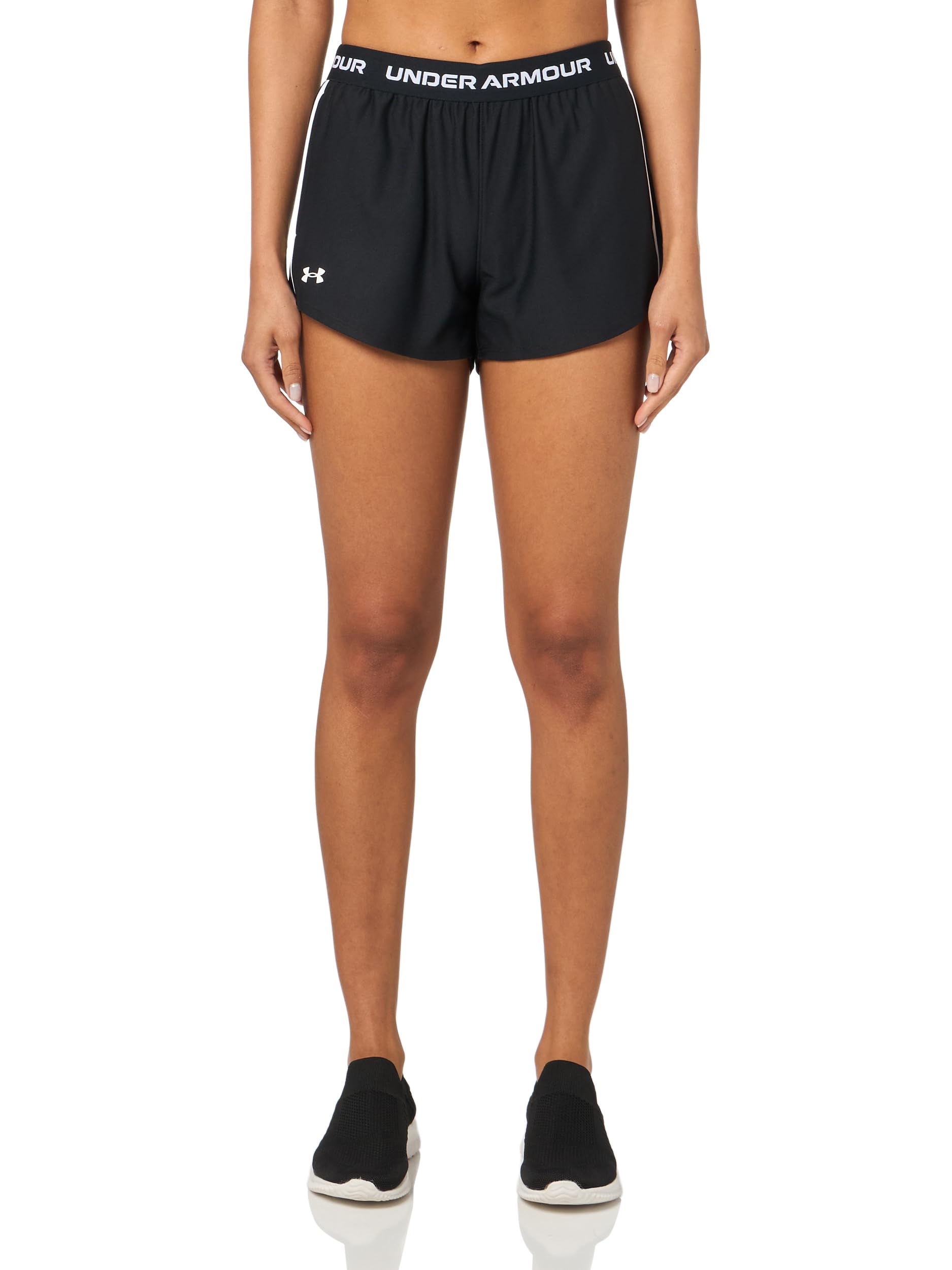 Under Armour Womens Tech Play Up Shorts, (002) Black / / White, Large