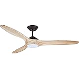 Luminance Kathy Ireland Home Lindbergh Eco 60 Inch Ceiling Fan with Light | LED Lighting Fixture with 6-Speed Wall Control an