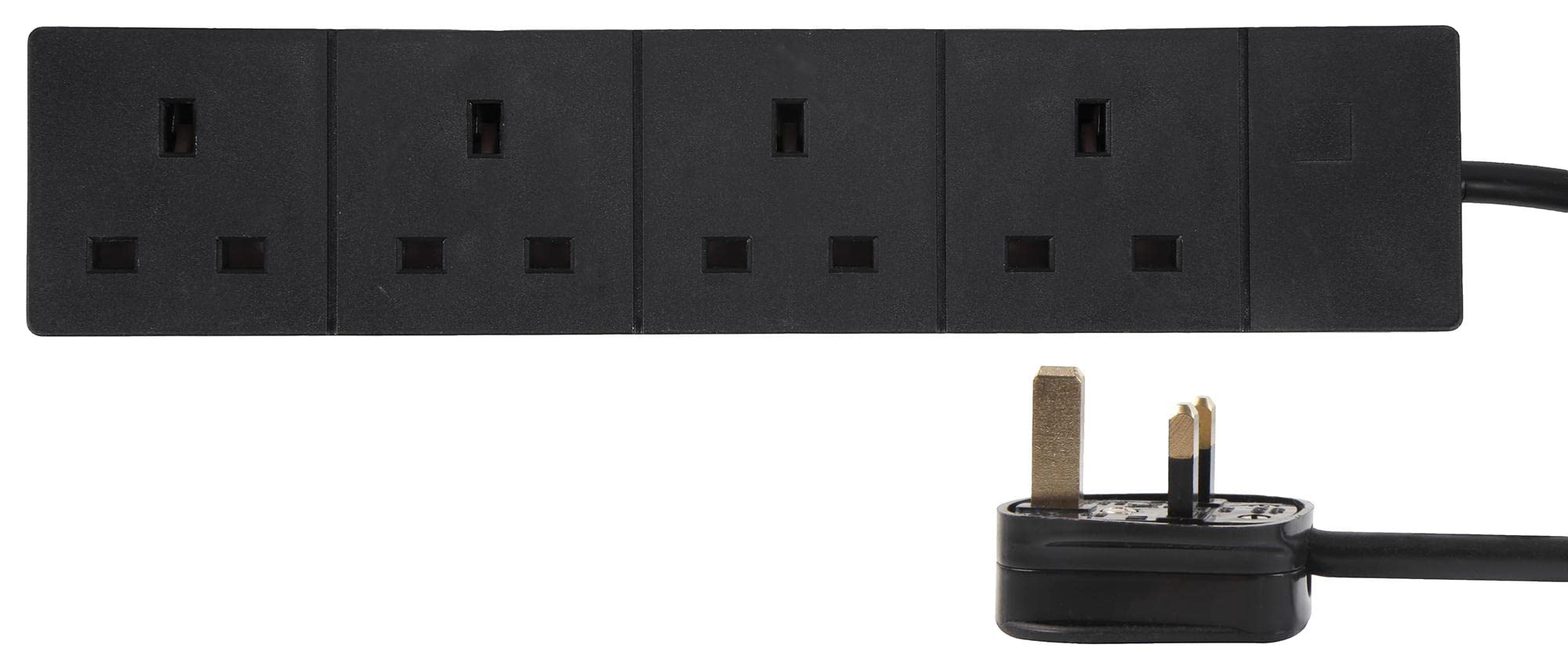 PRO ELEC PELB1999 4‑Gang Mains Extension Lead – 7.5m, Black