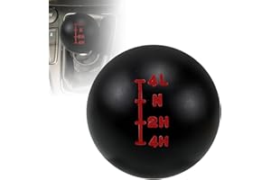 RYANSTAR RACING NP205 Aluminum Transfer Case Shift Knob, Black with White Engraved Inlay, 7/16"-20 Thread, Compatible with Cl