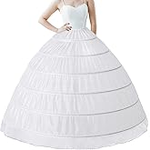 Penny Esther Women Petticoat Crinoline Ball Gown Aline 6 Hoop Skirt Underskirt Slip