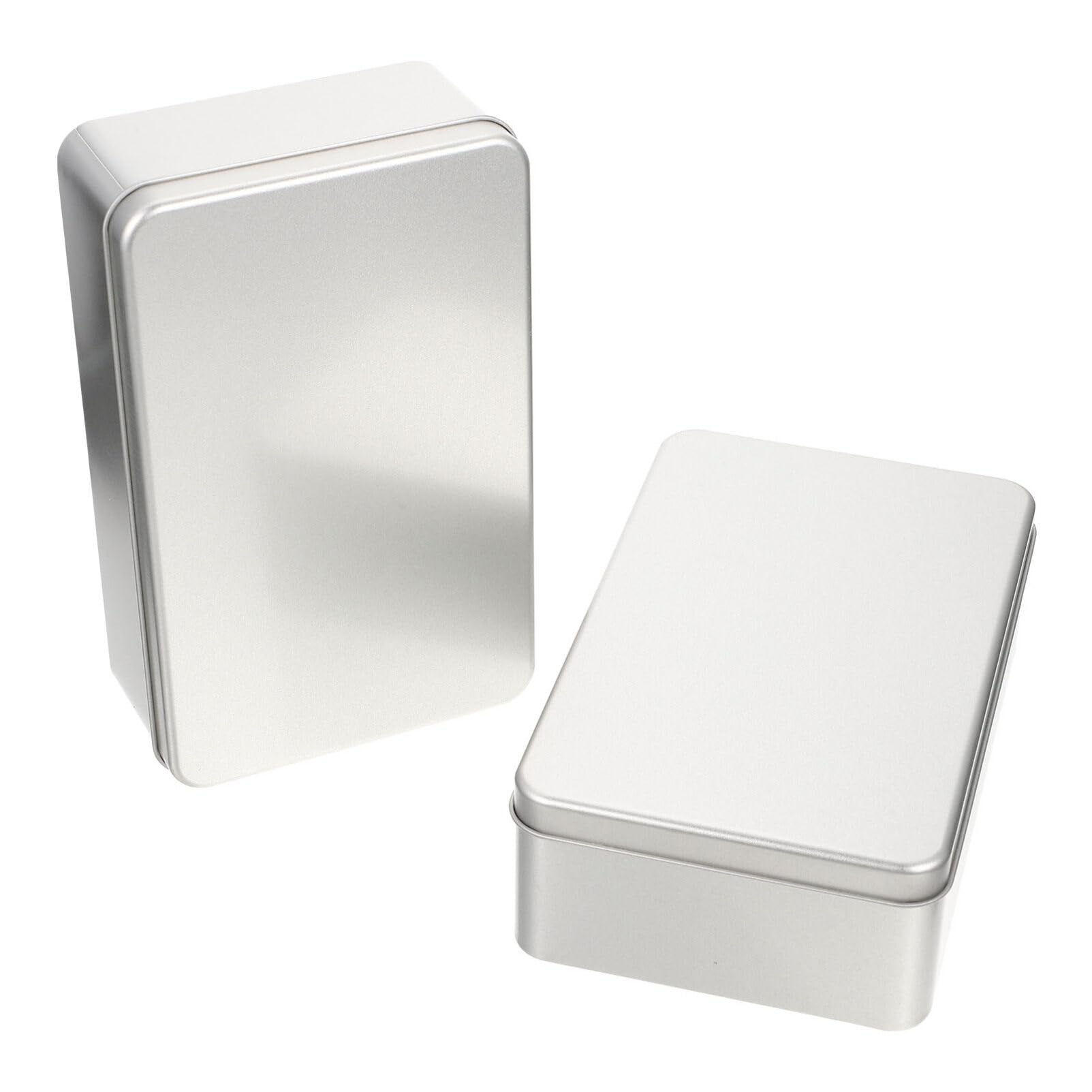 HEMOTON Tinplate Storage Boxes 7.09X4.33X2.17 Inch Cookie Wrapping Boxes for Baking Snacks Party Favor with Hinged Lids Durable Metal Candy Container